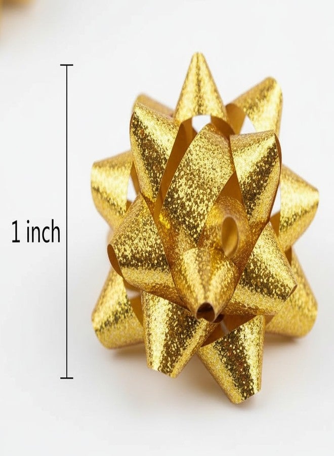 WLngtv 50 Pcs Colorful 1 Inch Gift Bows Mini Christmas Metallic Star Bows Party Gifts Wrapping Adhesive Presents Bows for Valentine's Day,for Parties, Birthdays, Weddings or Holidays,Gift Wrapping Supplies - Image 2